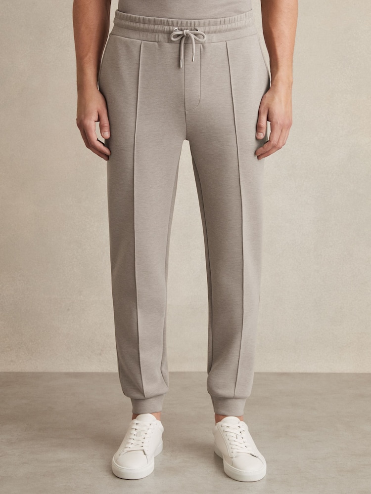Taupe (Taupe) - Pantalons de jogging en jersey à cordon Reiss Premier - Image 3 of 8
