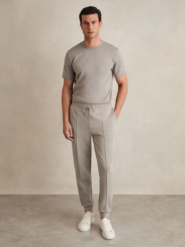 Taupe (Taupe) - Pantalons de jogging en jersey à cordon Reiss Premier - Image 6 of 8