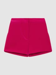 Pantalones cortos de terciopelo de tiro medio Bree de Reiss - Imagen 2 de 6
