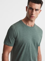 Reiss Thyme Melange Bless Cotton Crew Neck T-Shirt - Image 1 of 5