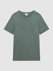 Reiss Thyme Melange Bless Cotton Crew Neck T-Shirt - Image 2 of 5
