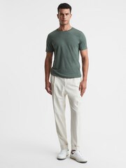 Reiss Thyme Melange Bless Cotton Crew Neck T-Shirt - Image 4 of 5