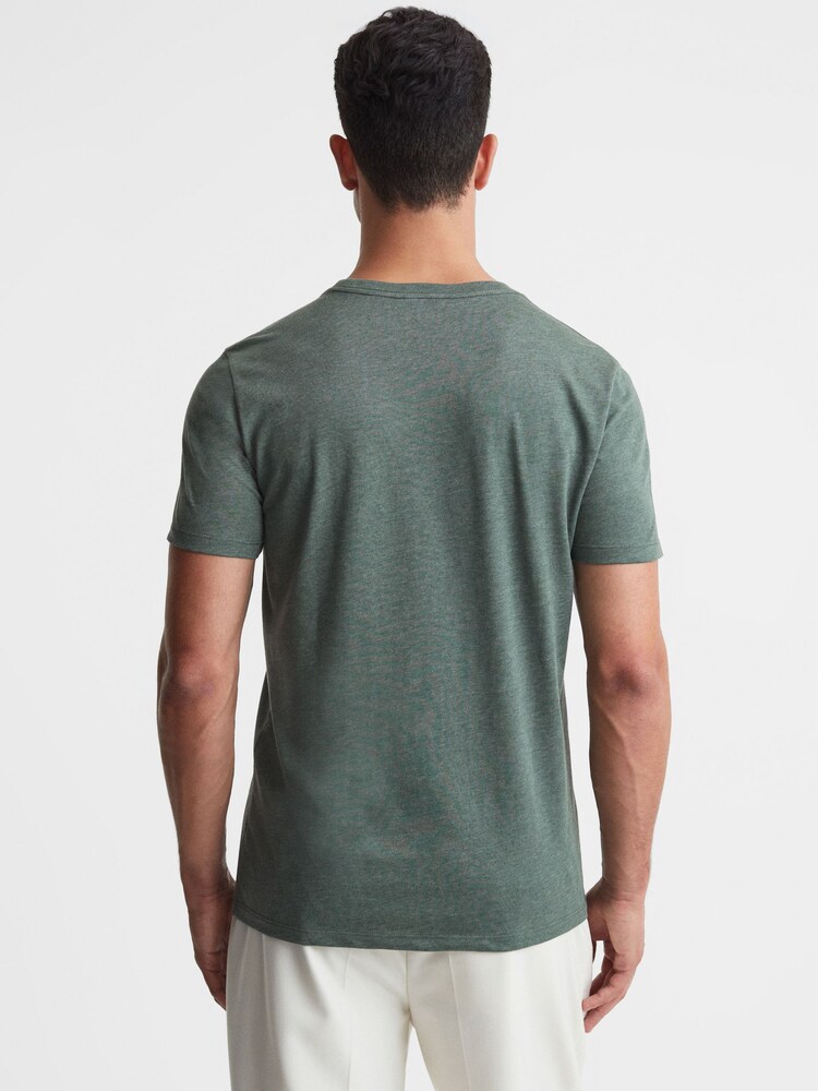 Reiss Thyme Melange Bless Cotton Crew Neck T-Shirt - Image 5 of 5