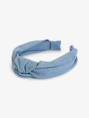 Denim Blue Structured Knot Headband - Image 3 of 3