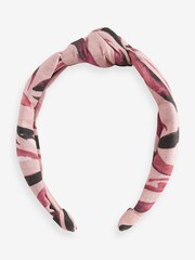 Pink Zebra Print Structured Knot Headband - Image 1 of 1