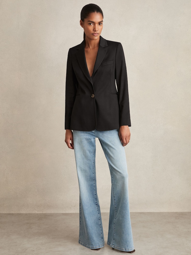 Reiss Black Oe Amber Single-Breasted Suit Jacket - Image 1 of 6