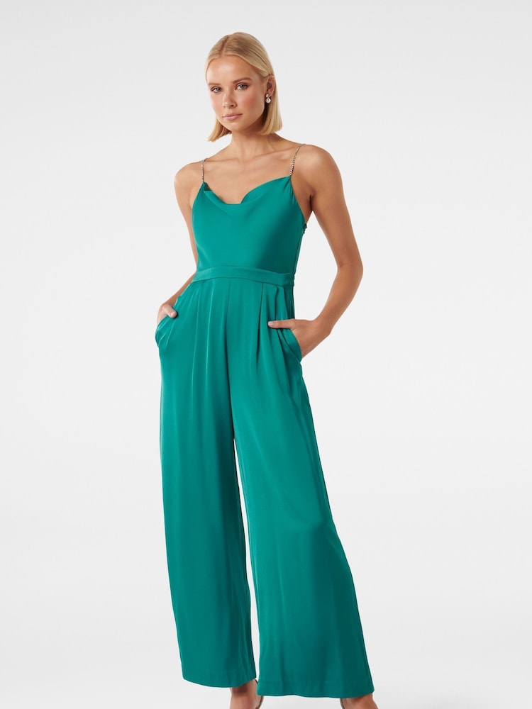 Forever New Green Gloria Cowl Neck Jumpsuit - Image 1 of 4