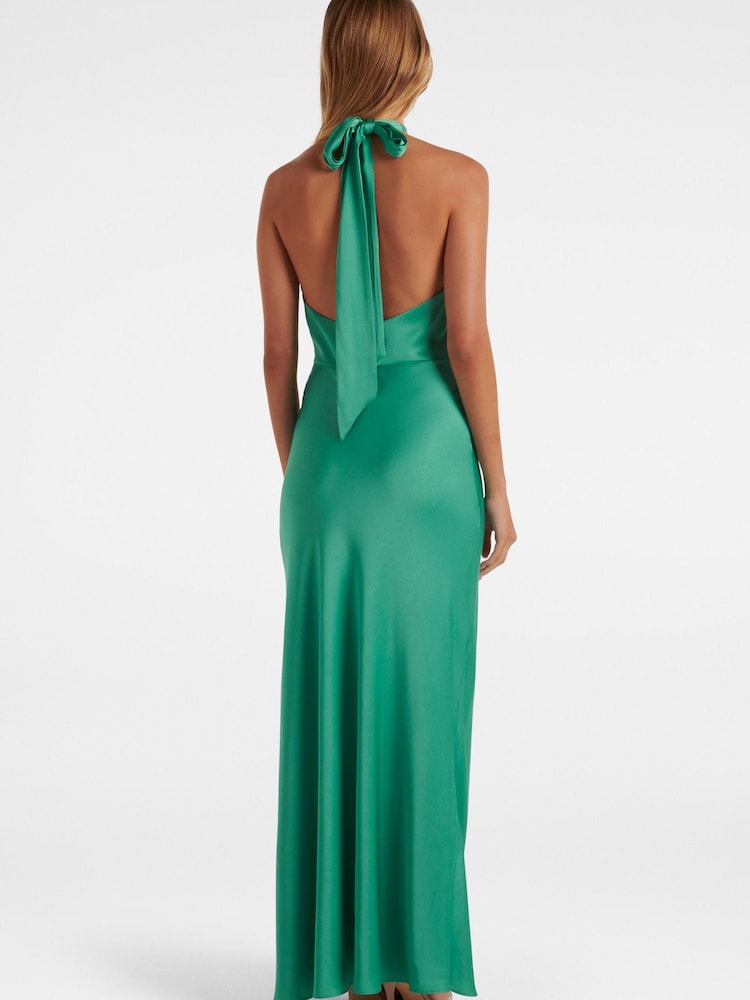 Forever New Green Yvette Knot Tie Neck Gown - Image 2 of 4