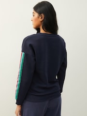 Navy Blue Amour Rainbow Graphic Slogan Sweatshirt - Image 4 of 7