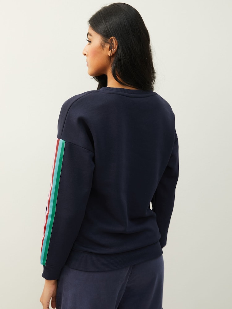 Navy Blue Amour Rainbow Graphic Slogan Sweatshirt - Image 4 of 7