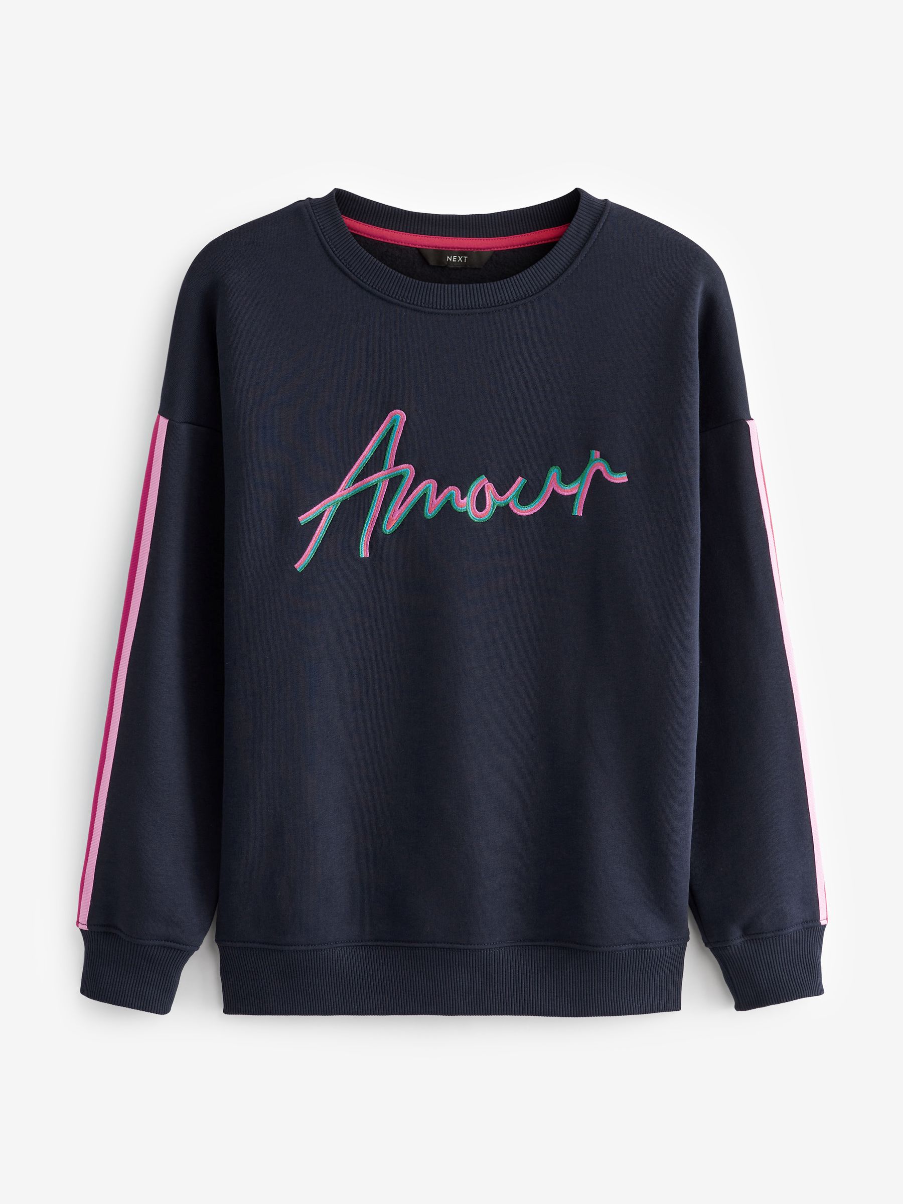 Buy Navy Blue Amour Rainbow Graphic Slogan Sweatshirt from Next Luxembourg