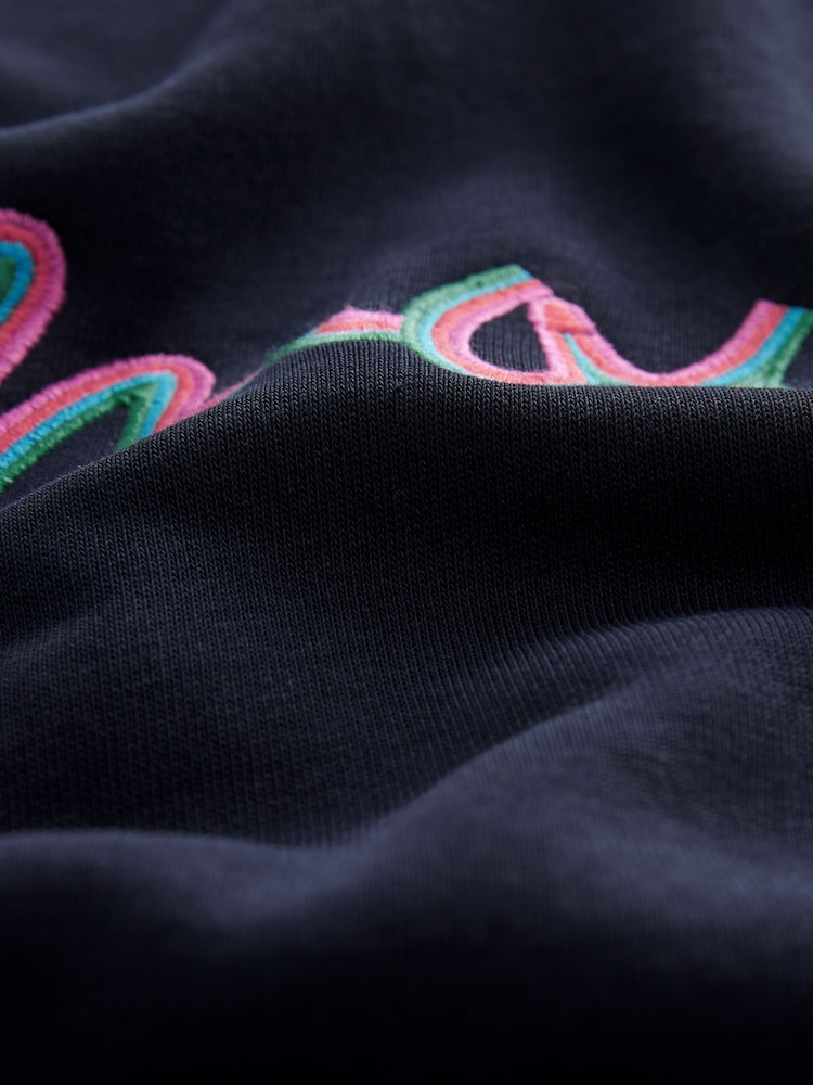 Navy Blue Amour Rainbow Graphic Slogan Sweatshirt - Image 7 of 7
