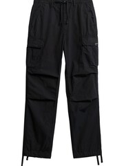 Superdry Black Low Rise Para Cargo Utility 100% Cotton Trousers - Image 1 of 1