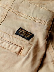 Superdry Brown Mid Rise Slim Cargo Utility 100% Cotton Trousers - Image 6 of 7