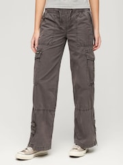 Superdry Brown Vintage Elastic Cargo Utility Trousers - Image 1 of 4
