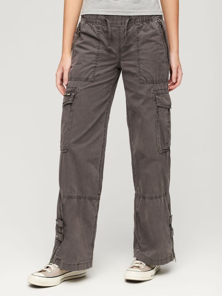 Superdry Brown Vintage Elastic Cargo Utility Trousers - Image 1 of 4