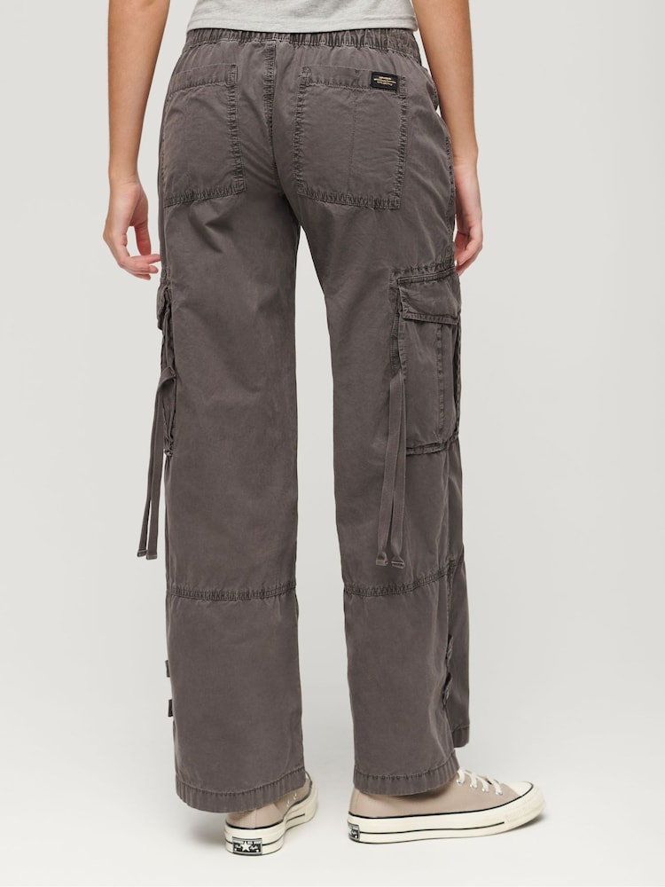 Superdry Brown Vintage Elastic Cargo Utility Trousers - Image 2 of 4