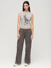 Superdry Brown Vintage Elastic Cargo Utility Trousers - Image 3 of 4