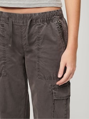 Superdry Brown Vintage Elastic Cargo Utility Trousers - Image 4 of 4