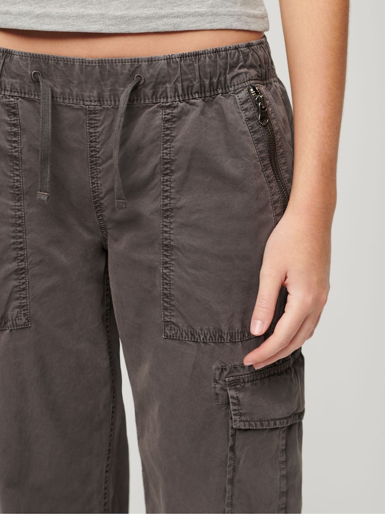 Superdry Brown Vintage Elastic Cargo Utility Trousers - Image 4 of 4