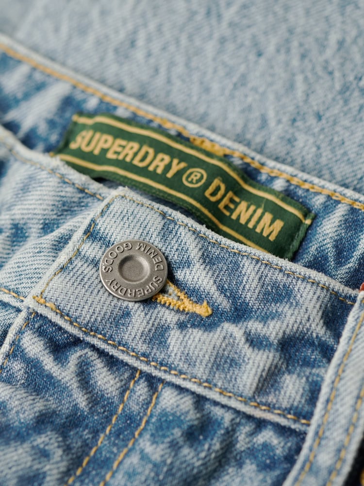 ДжинсыSuperdry средней посадки из хлопка широкие 100 - Изображение 7 из 7