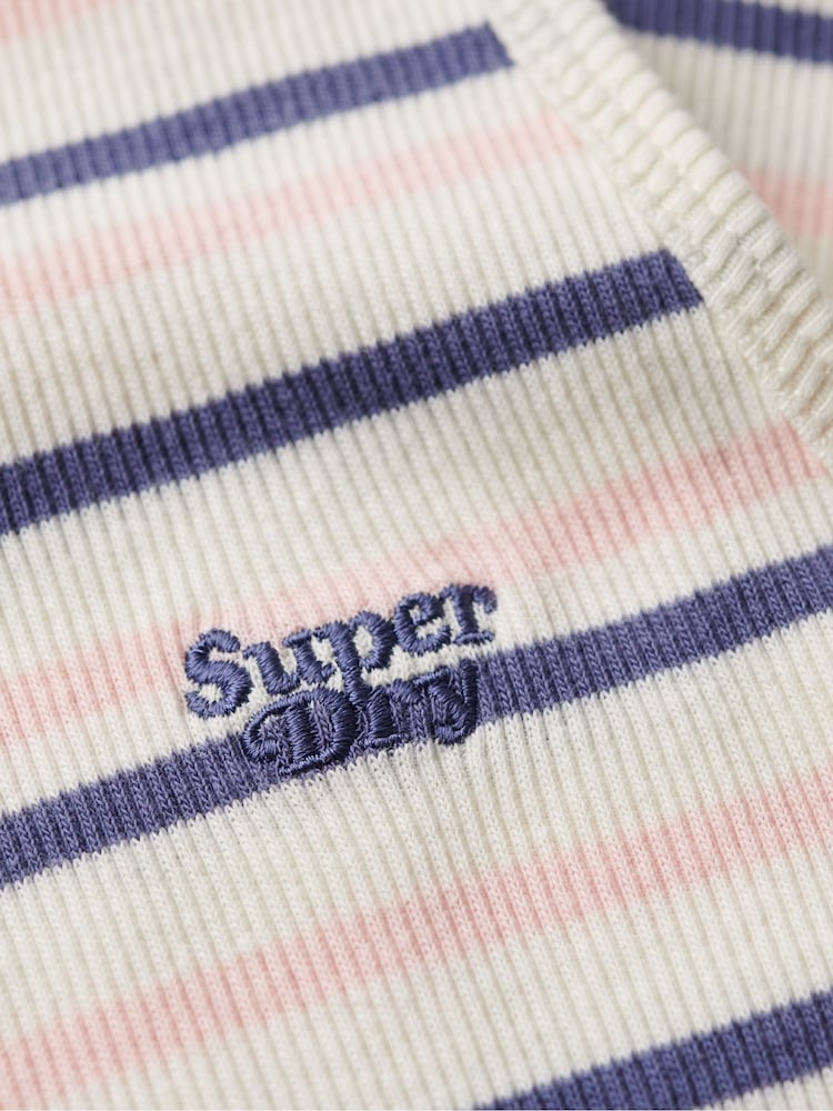 Superdry Blue Essential Logo Racer Vest - Image 5 of 5 Superdry Blue Essential Logo Racer Vest - Image 5 of 5