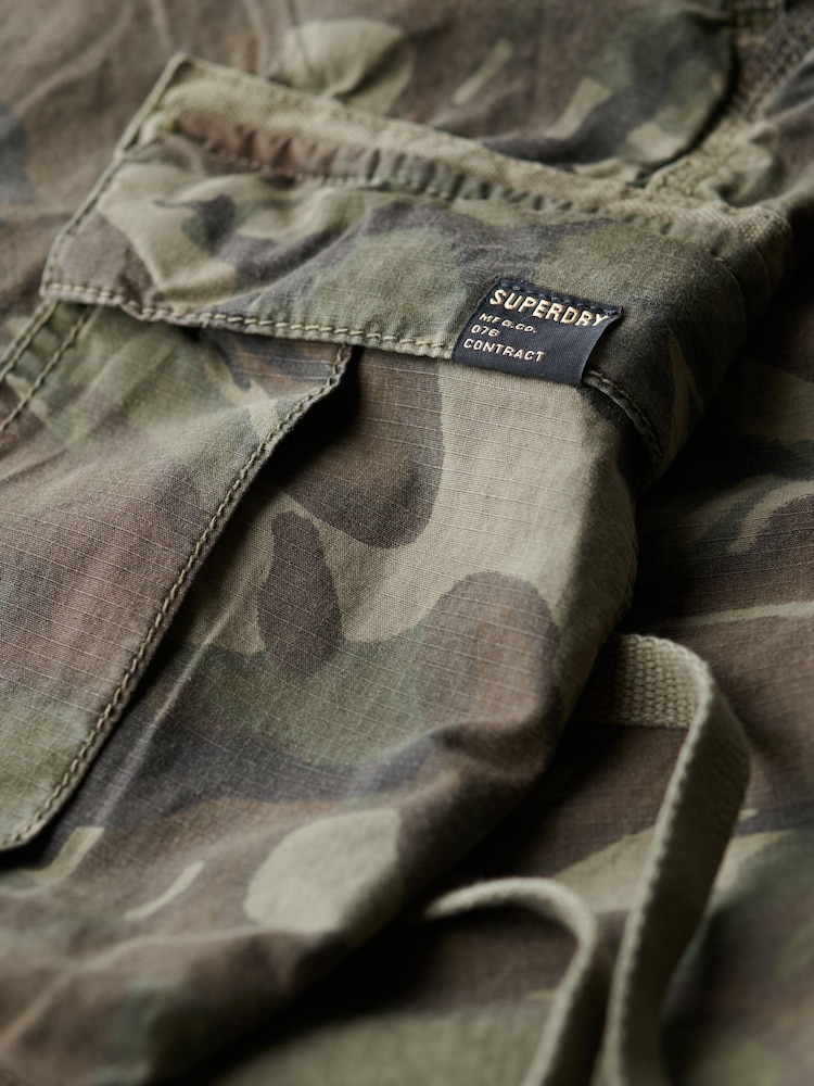 Superdry Green Camo Lightweight Beach Cargo Trousers - Image 4 of 7