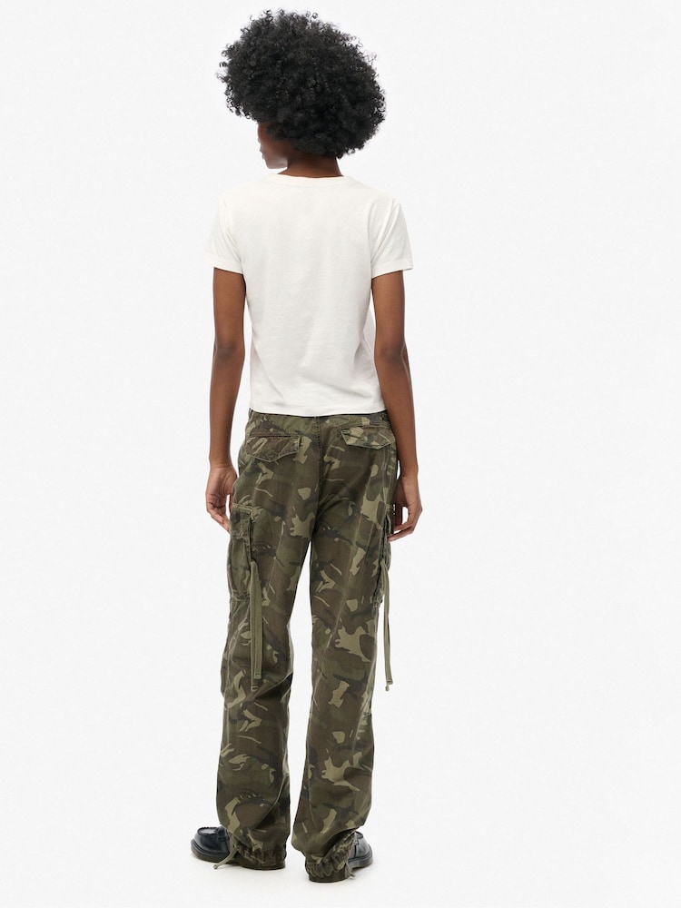 Superdry Green Camo Lightweight Beach Cargo Trousers - Image 5 of 7