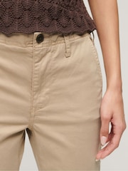 Superdry Brown 100% Cotton Mid Rise Chino Trousers - Image 4 of 5