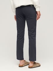 Superdry Blue 100% Cotton Mid Rise Chino Trousers - Image 2 of 5