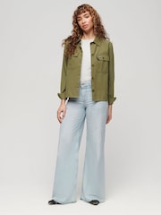 Superdry Blue Raw Hem Wide Leg Flare Jeans - Image 3 of 7