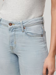 Superdry Blue Raw Hem Wide Leg Flare Jeans - Image 4 of 7