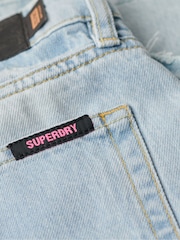 Superdry Blue Raw Hem Wide Leg Flare Jeans - Image 5 of 7