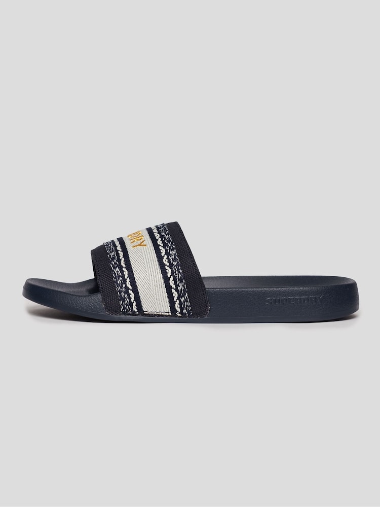 Superdry Navy Webbing Vegan Pool Sandals - Image 1 of 4