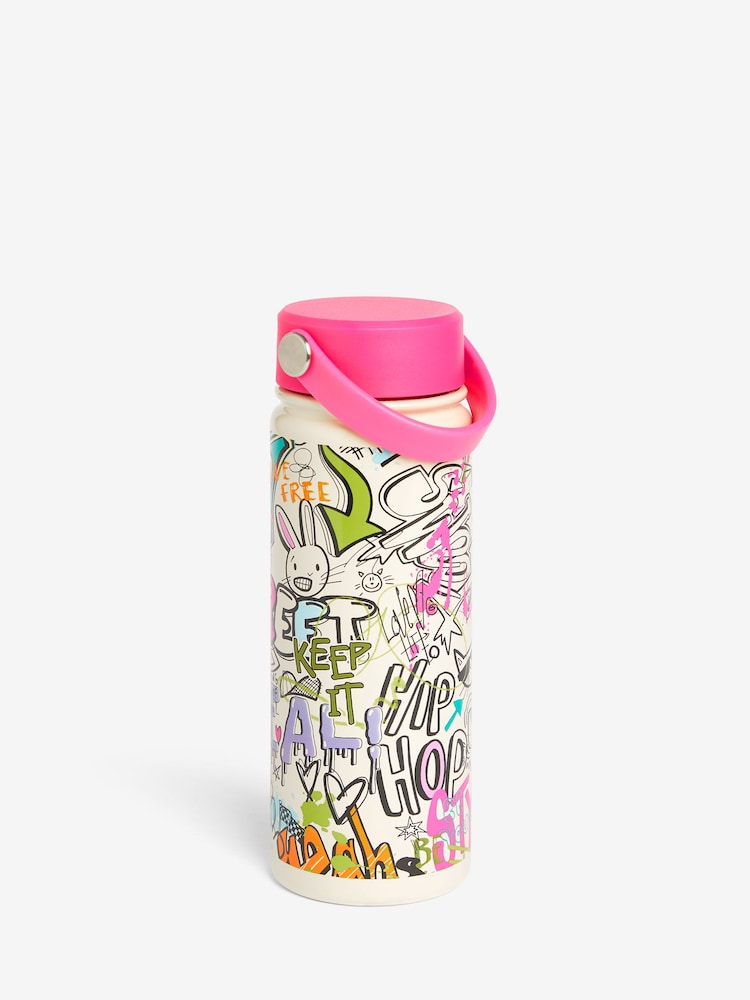 Pink Graffiti Metal Water Bottle - Image 3 of 3 Pink Graffiti Metal Water Bottle - Image 3 of 3