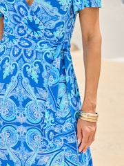 Sosandar Paisley Print Flutter Sleeve Tie Waist Wrap Dress - Bild 5 von 5