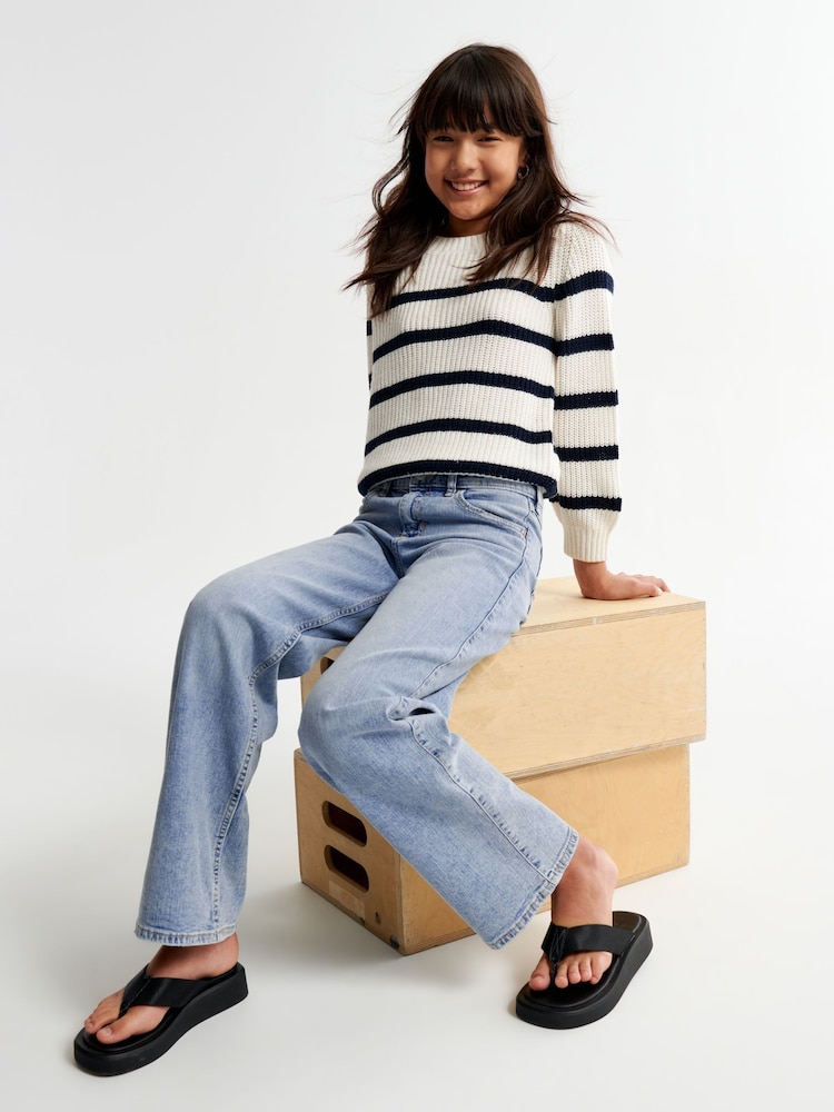 Abercrombie & Fitch Blaue Denim Baggy-Jeans mit hohem Bund und weitem Bein - Bild 1 von 9