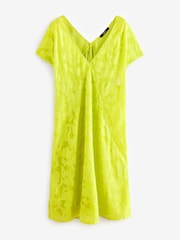 Limettengrün - Transparenter, bestickter Kaftan in Maxilänge - Bild 5 von 6
