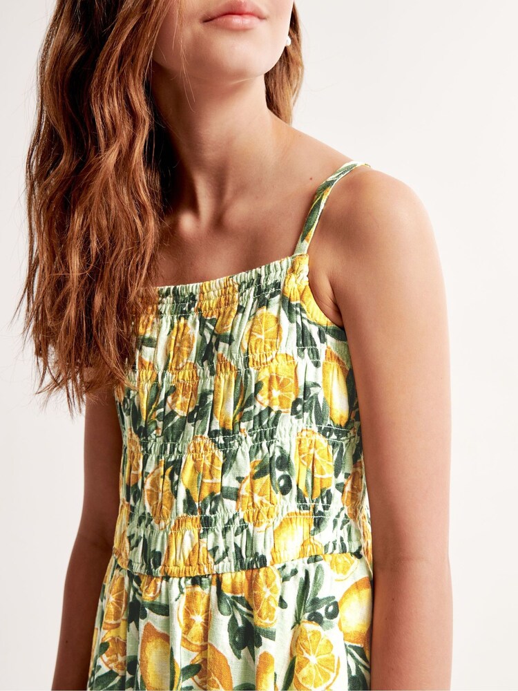 Abercrombie & Fitch Yellow Lemon Print Maxi Dress - Image 4 of 6