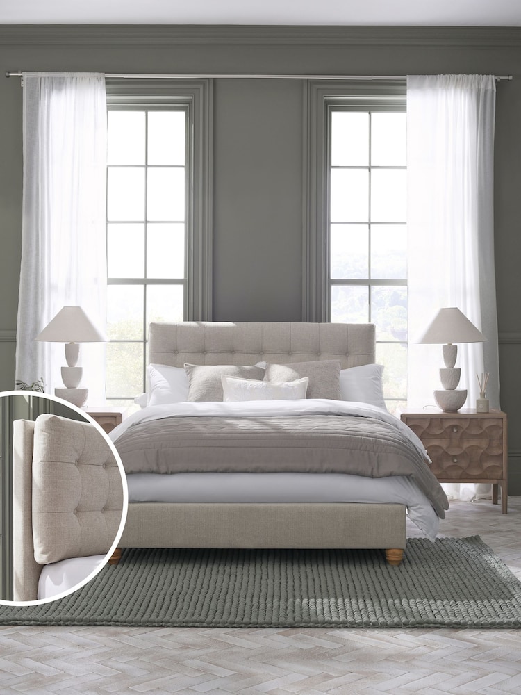 Tweedy Plain Light Natural Fairford Upholstered Ottoman Storage Bed Frame - Image 2 of 7