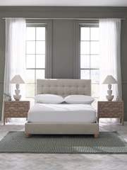 Tweedy Plain Light Natural Fairford Upholstered Ottoman Storage Bed Frame - Image 3 of 7