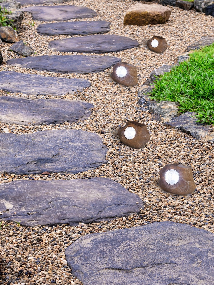 Searchlight Brown Solar Rock Lights - Image 1 of 4