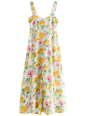 Cream Lemon Print Maxi Summer Dress - Image 7 of 8