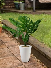 Searchlight White Peppermint Solar Outdoor Flower Pot - Image 1 of 3