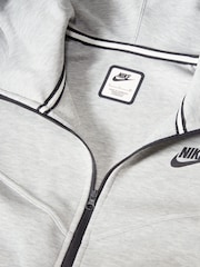 Nike Dark Grey Heather Sportswear Tech Fleece Windrunner Full-Zip Hoodie - Image 8 of 10