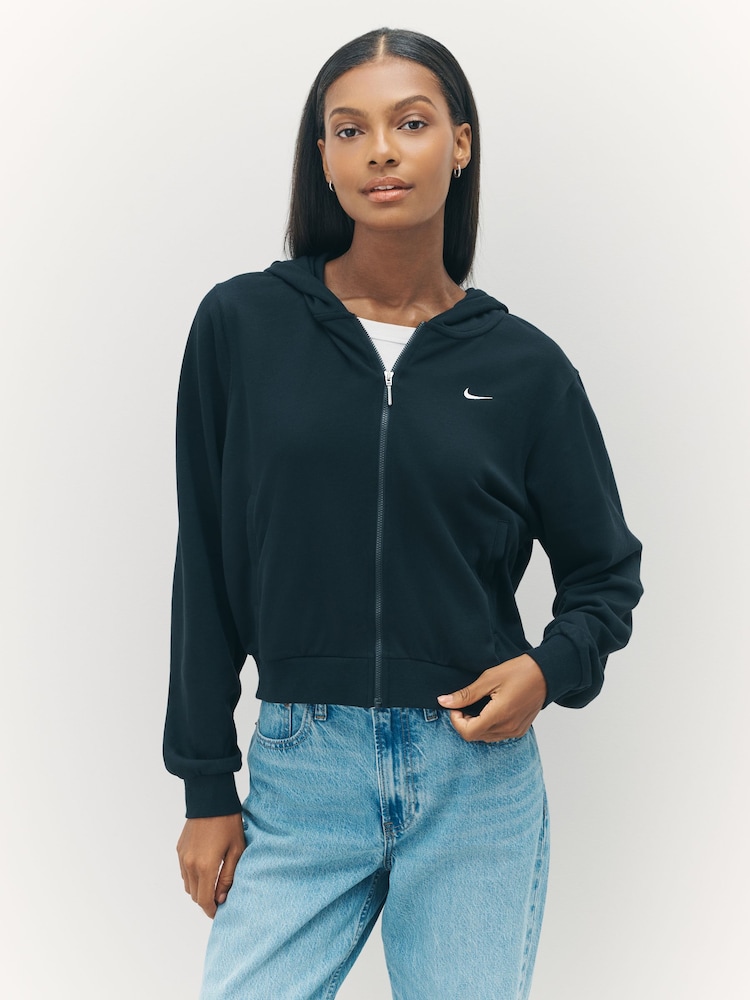 Nike Black Sportswear Chill Loose Full-Zip French Terry Hoodie - Image 1 of 10 Nike Black Sportswear Chill Loose Full-Zip French Terry Hoodie - Image 1 of 10