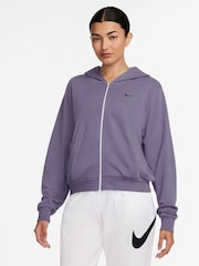 Nike Purple Sportswear Chill Terry Loose Full-Zip French Terry Hoodie - Image 1 of 8