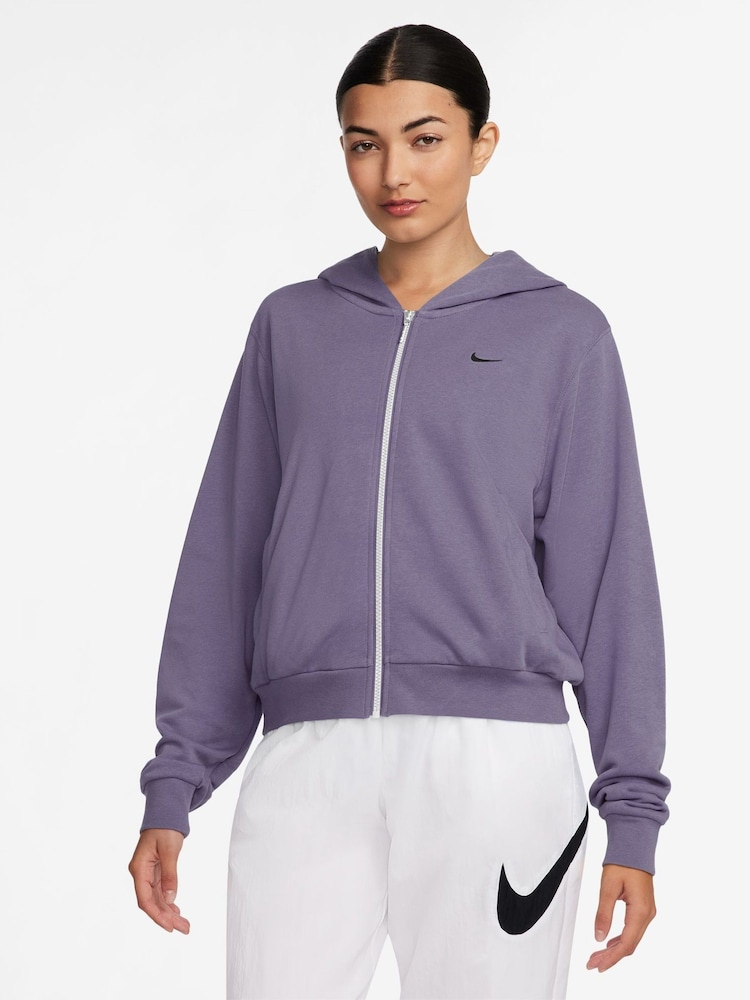Nike Purple Sportswear Chill Terry Loose Full-Zip French Terry Hoodie - Image 1 of 8
