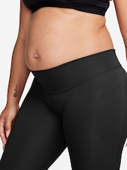 Nike Black Maternity One High-Waisted 7/8 Leggings With Pockets - Image 3 of 4