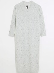 River Island Grey Diamante Jumper Midi Dress - Image 5 of 6
